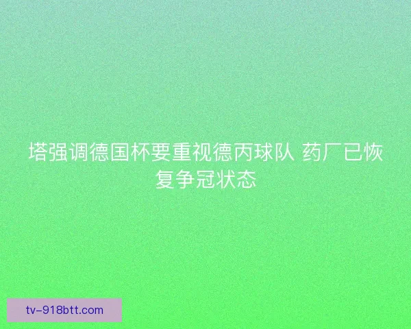 塔强调德国杯要重视德丙球队 药厂已恢复争冠状态 塔强调德国杯要重视德丙球队 药厂已恢复争冠状态